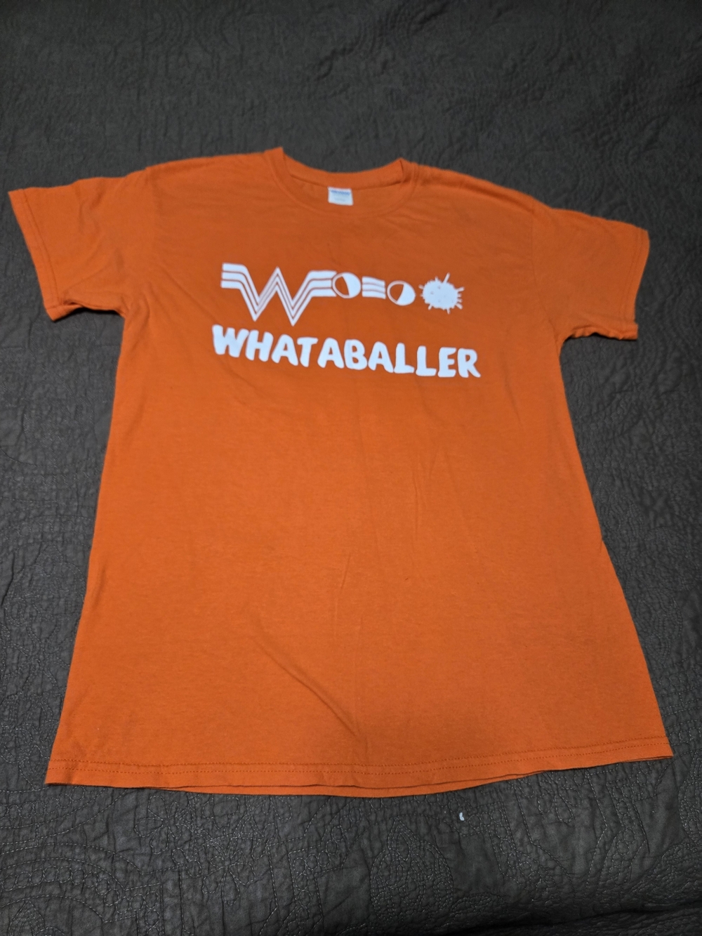 WHATABALLER Gildan Orange Graphic Tee Spicy Fun Paintball, M
